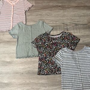 Wonder Nation Kids Button Down Shirts - Pink, Gray, Black Floral, Blue Striped